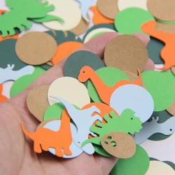 100pcs Dinosuar Leaves Confetti Carton Dinosaur Paper Confetti for Wedding Birthday Baby Shower Party Decorations Table Scatter