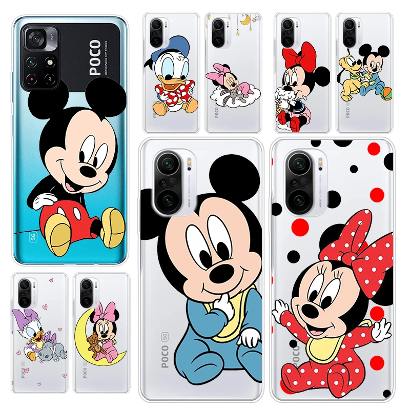 Minnie Mouse Baby For Xiaomi Poco M4 X3 F3 GT NFC M2 X2 F2 C3 M3 F1 Pro Play Mix 3 A3 A2 Transparent Phone Cover