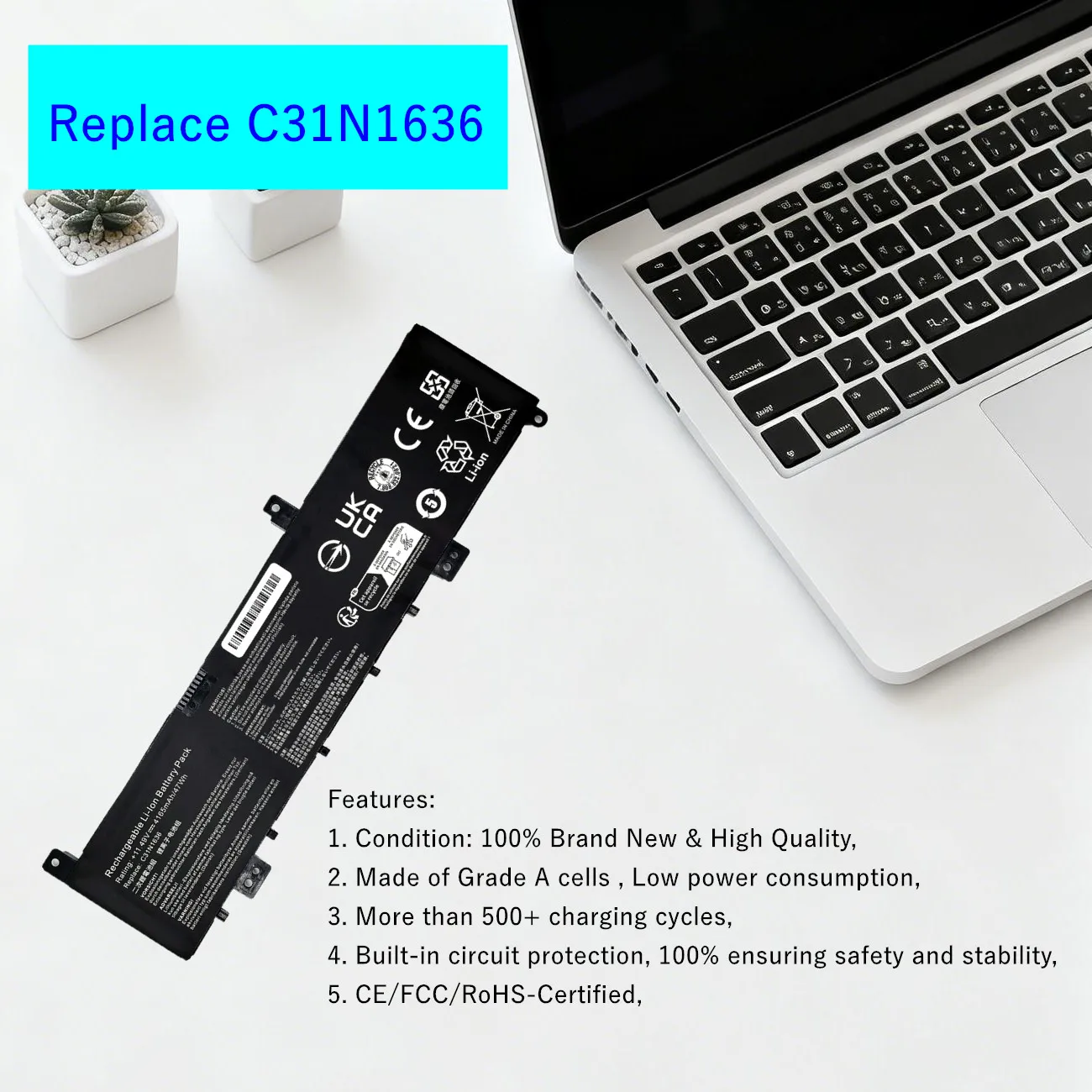 11.49V 47WH Laptop battery For ASUS VivoBook X580VD-1A 1B 9A 9B X580VN X580VN-1A N580VN N580VD NX580VD7300 NX580VD7700 C31N1636