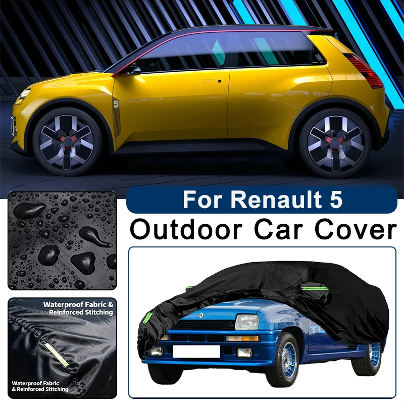 

Outdoor Car Cover Waterproof Dustproof UV Sun Protection, Full Car Protector Exterior Accessories For Renault 5 E-Tech 2024-2026
