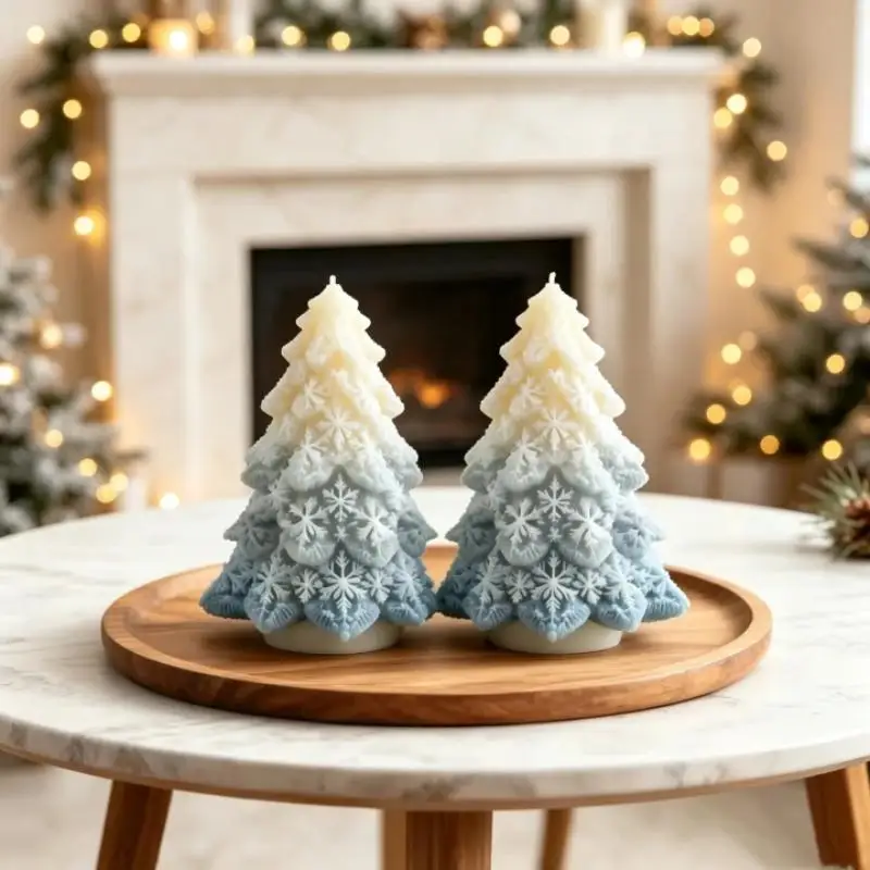 3D-Weihnachtsbaum-Kerzenformen aus Silikon, kreative DIY-Modellierformen, Cameo-Modellierung für Heimwerkerarbeiten – Detail 3