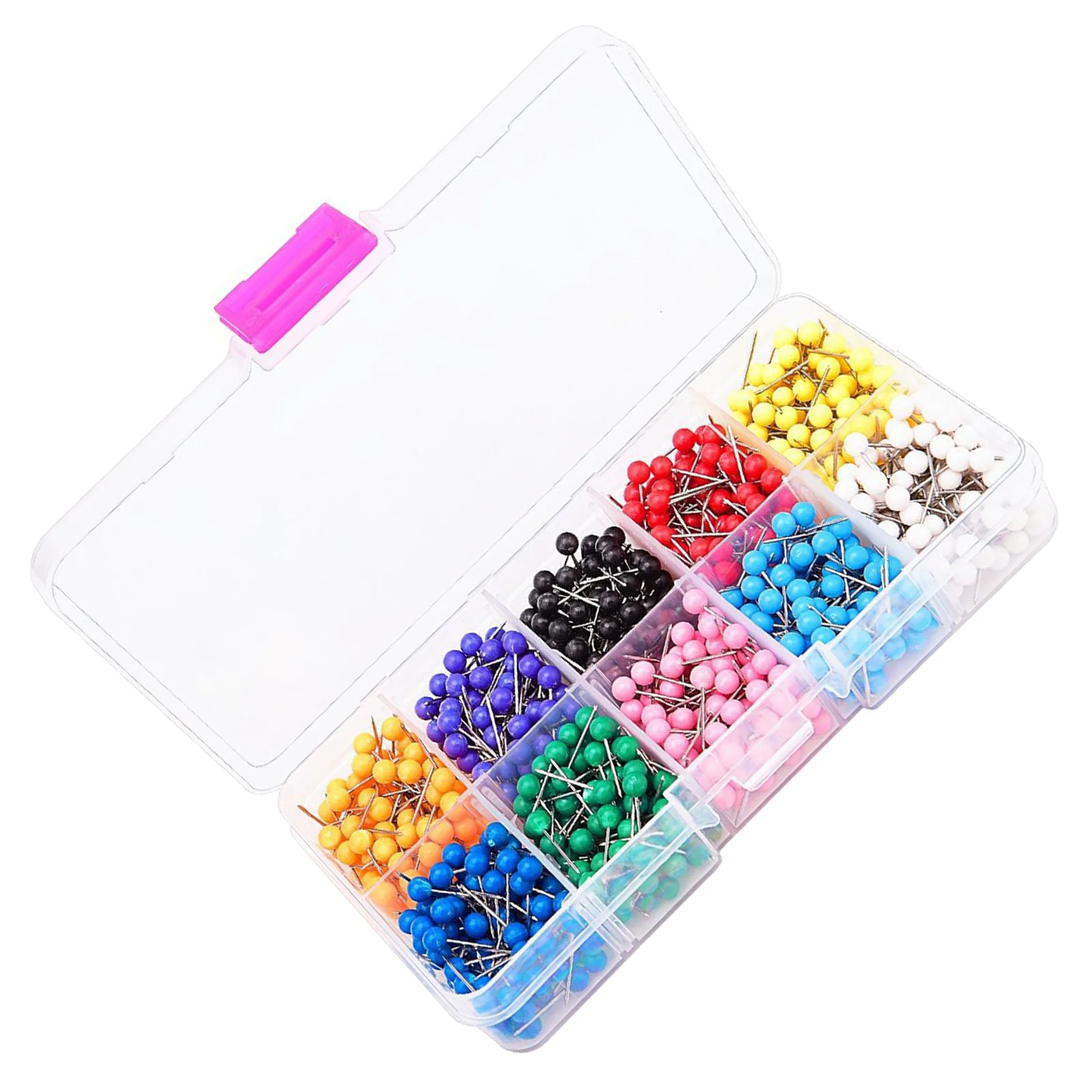 

1000Pcs Plastic Ball Shaped Push Pins Comfortable Grip for Office Bulletin Board Corkboard Pushpins Message Board Accessories