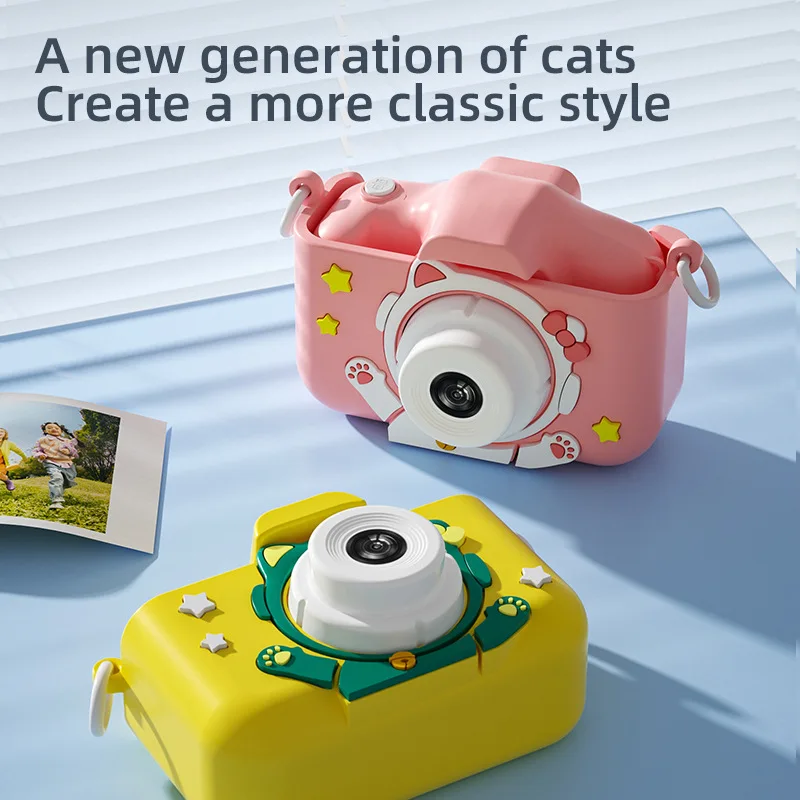 Children's camera cartoon cute digital mini anti-drop fun high definition dual camera gift