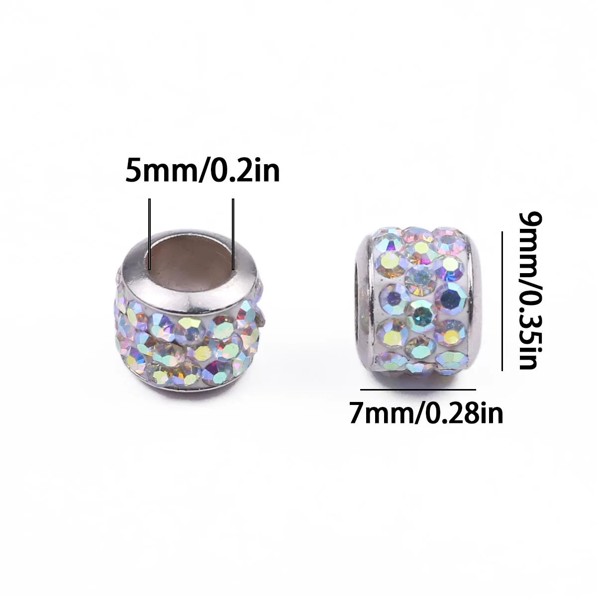 9x7mm Glass Cylinder Beads with Large Holes in AB Color Diamond Finish Handmade DIY Jewelry Making Beaded Accessories