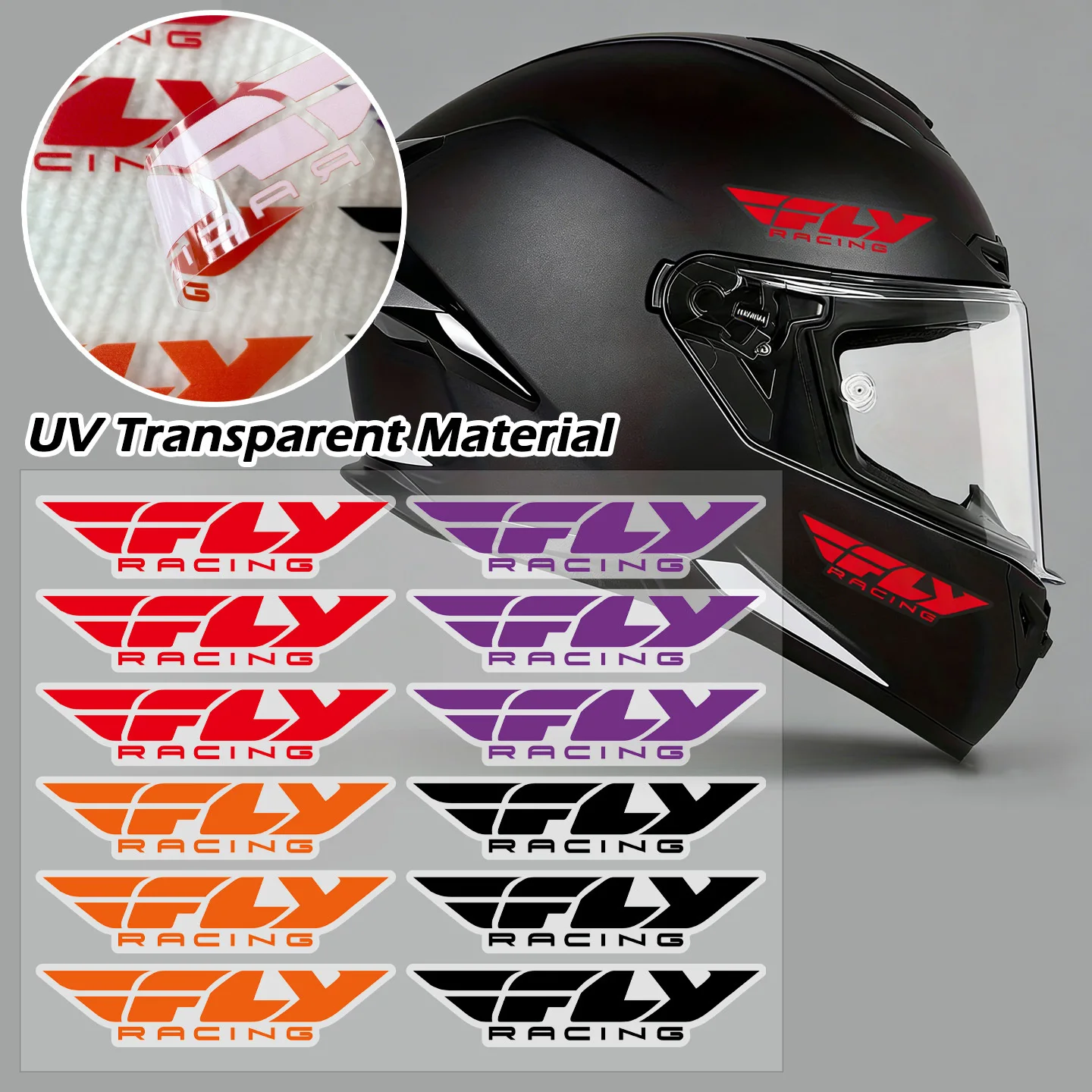 

10pcs/1Set UV Waterproof Clear Sticker Vinyl Decal for Motocross ATV Motorcycle Helmet Logo Protection