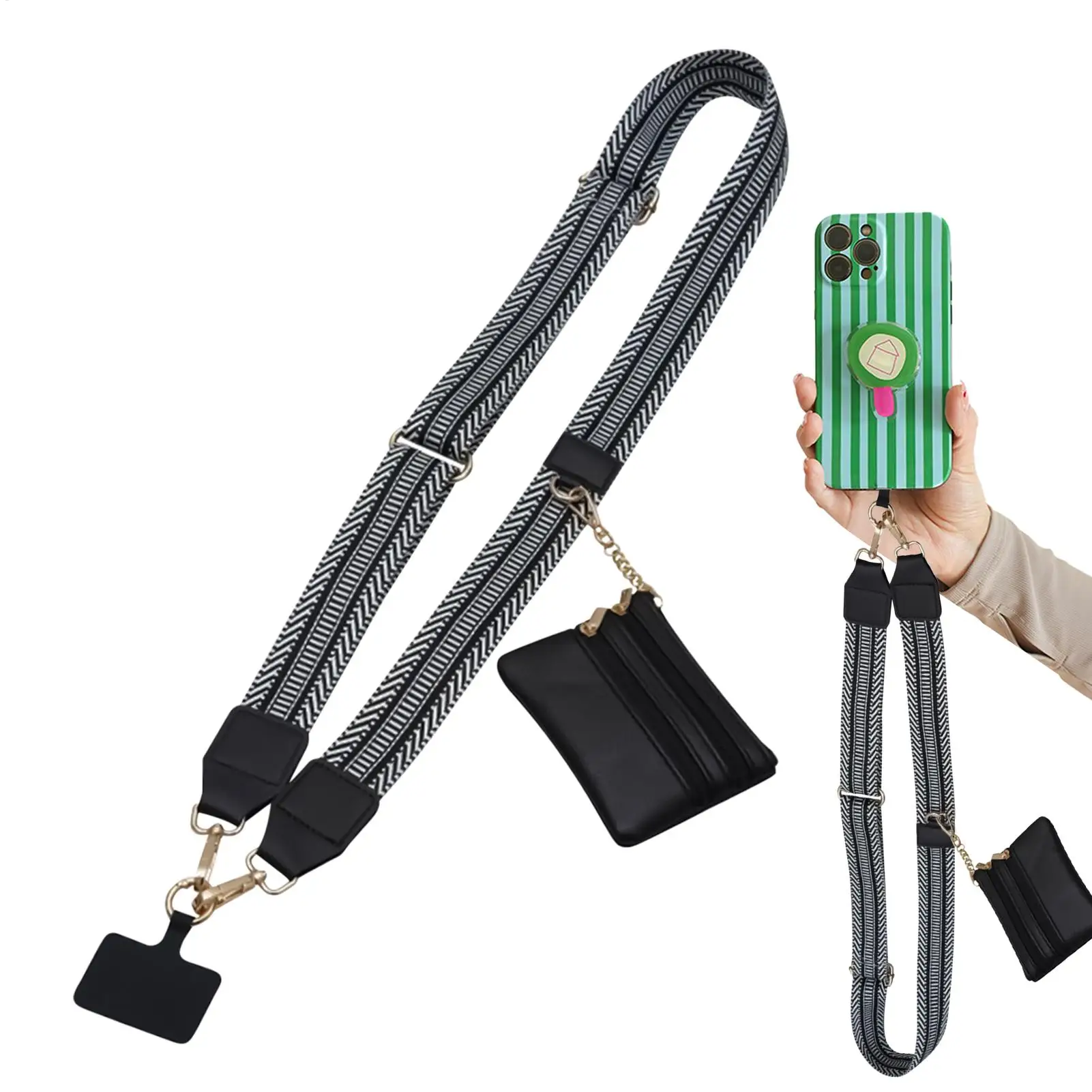 

Ремешок для телефона с кошельком 27,5 дюймов, противоугонный ремень для телефона, слинг для девочек, учителей, путешественников, школьных мероприятий, покупок