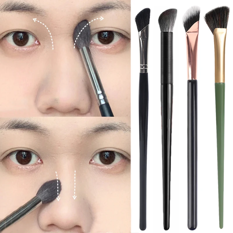 Nose Shadow Brush Angled Half Fan-shaped Contour Nose Facial Makeup Brushes Face Bronzer Shadow Conceale Cosmetic Makeup Tool