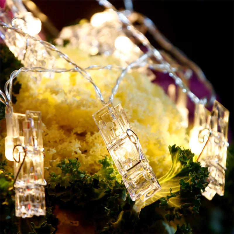 6 m 40 LEDs Lichterkette, Foto-Clip, Feengirlande, Lichterkette, batteriebetrieben, USB-betrieben, für Hochzeit, Geburtstag, Party, Weihnachtsdekoration 02 – Detail 7