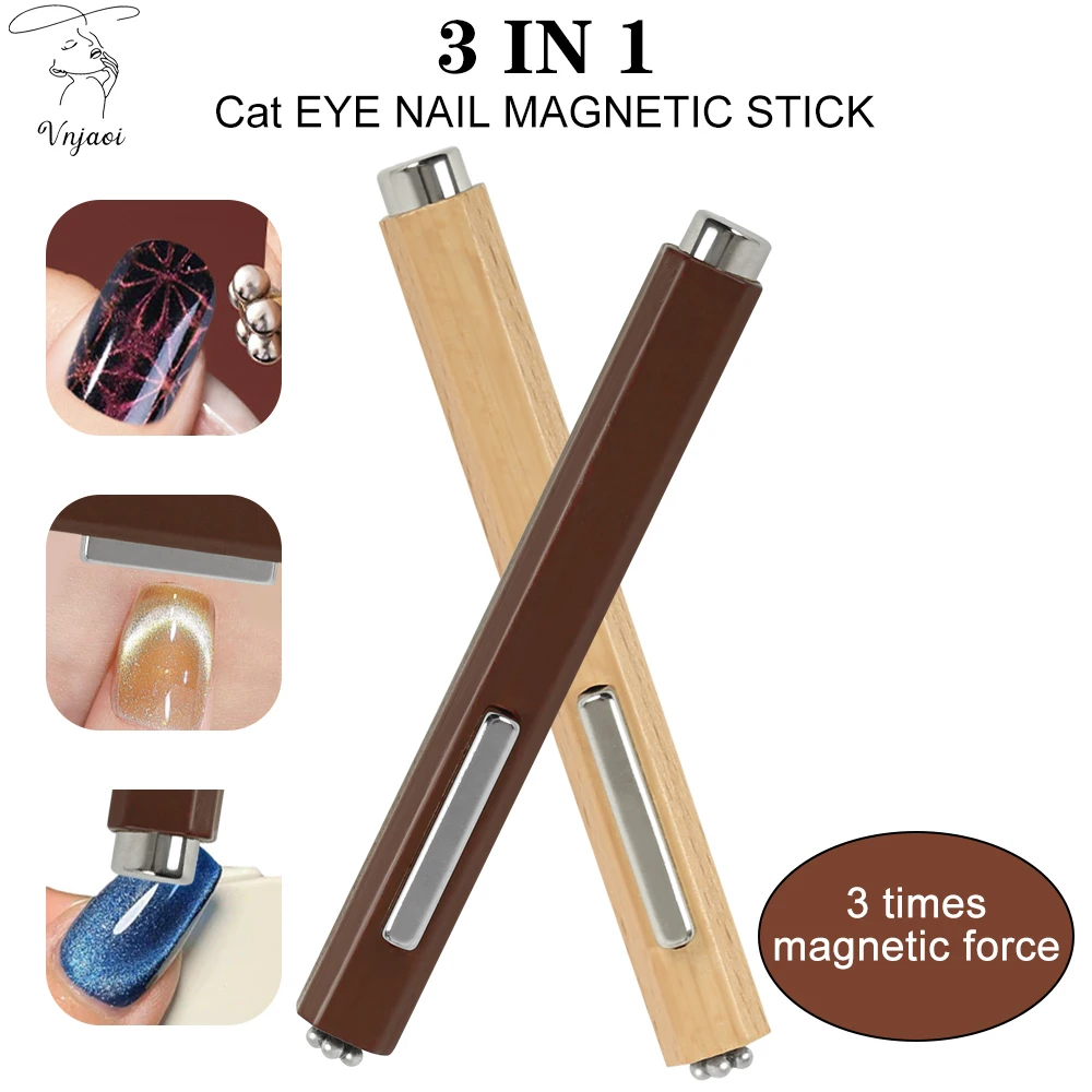 3 IN 1 Multi-function Cat Eye Magnet For Nail Art Design Strong Thick Magnetic Stick Large Cylindrical Magnetic Nail Tool