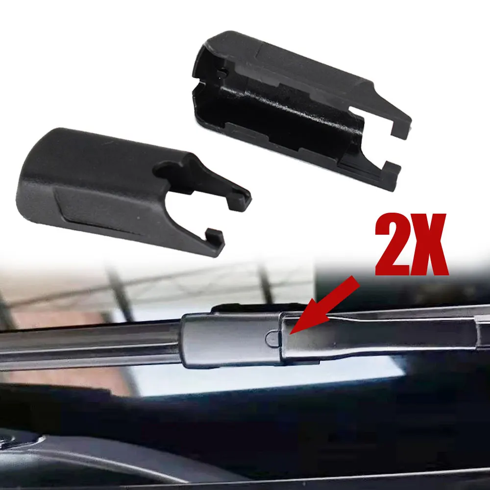 

2x Black Front Windscreen Wipers Arm Cover Cap Push Clip Plastic Replacement Cover Wiper Clips Car Accessories for Benz