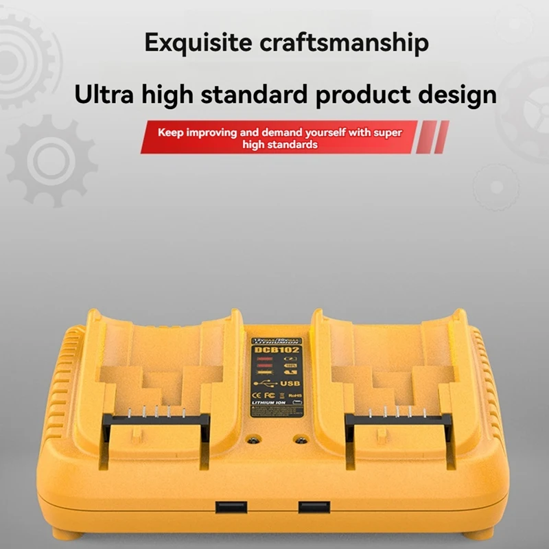 DCB102 Double Charger For Dewalt 12V 20V Lithium  Battery Charger