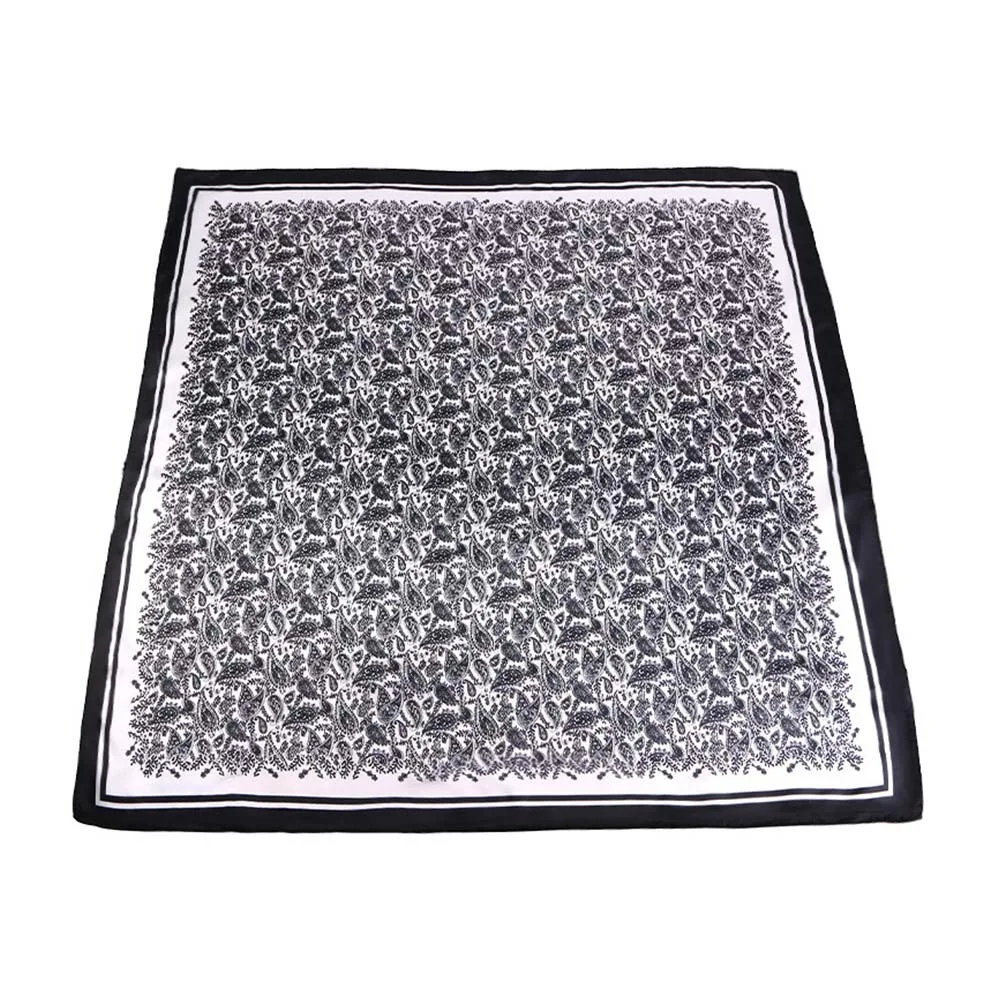 

Casual 90*90cm Rose Scarf Multicolor Elegant Satin Satin Scarf Thin Square Vintage Paisley Print Square Scarf Neckwear