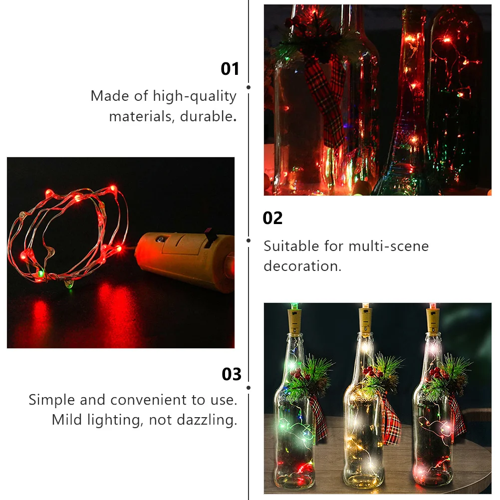 

4Pcs Wine Cork String Lights LED Copper Wire Operated DIY Bottle Cork Lights for Christmas Wedding Party