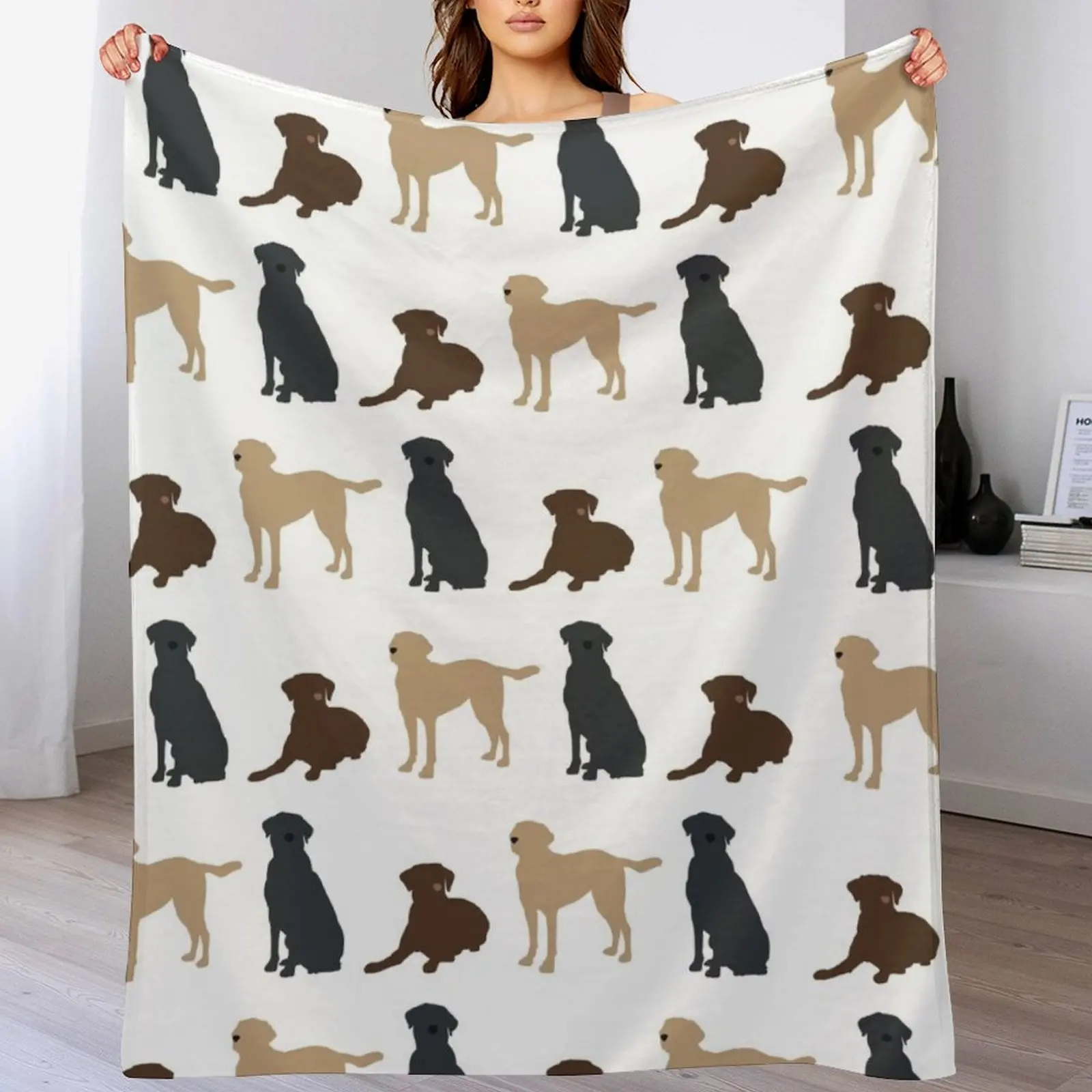 labradors Throw Blanket Compact Warm Blanket for Car Road Trip