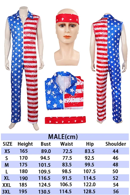 Fantasy Fashion Stars And Stripes Jumpsuit Cosplay Costume Outfits For Adult Men Male Roleplay Halloween Carnival Party Suit