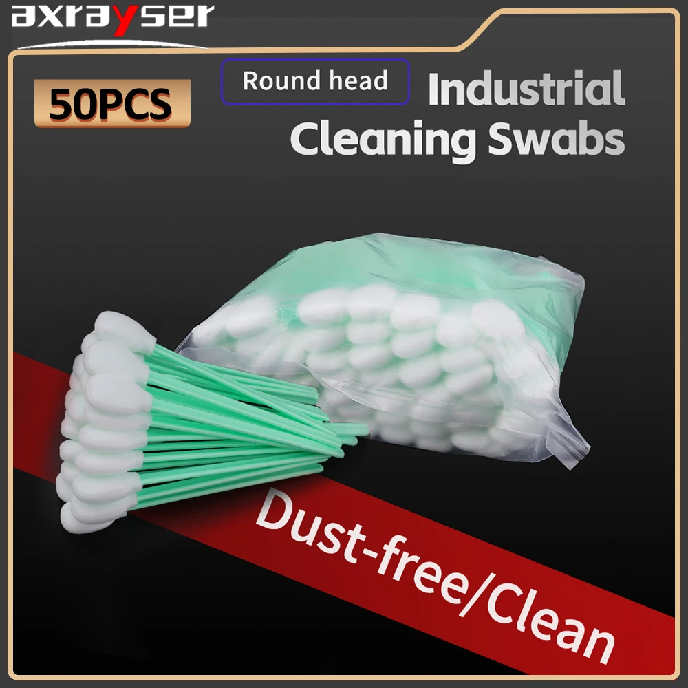50PCS Cotton Swab Industrial Cleaning Swabs for Laser Lens Protective Lens and Focus Lens Dust Free Sponge Tip Cleaning Tool