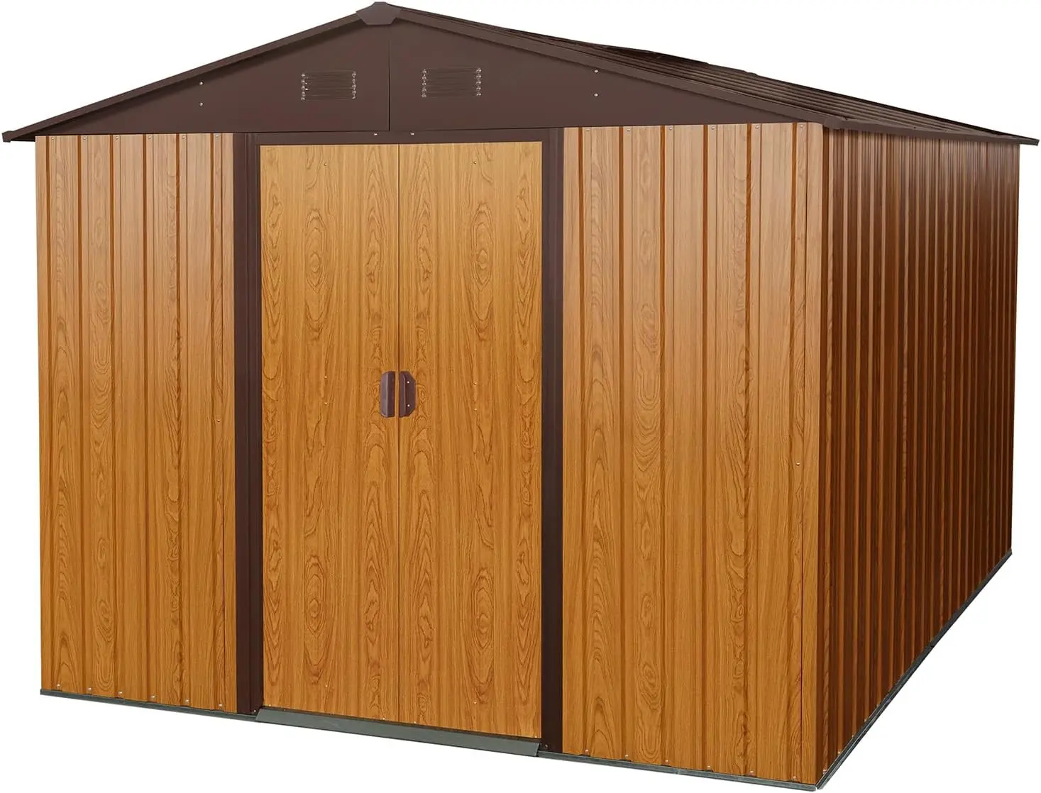 

10 x 8 FT Outdoor Storage Shed, Metal Garden Shed with Floor Frame, Large Tool Shed Outdoor Storage with Lockable Sliding Doors