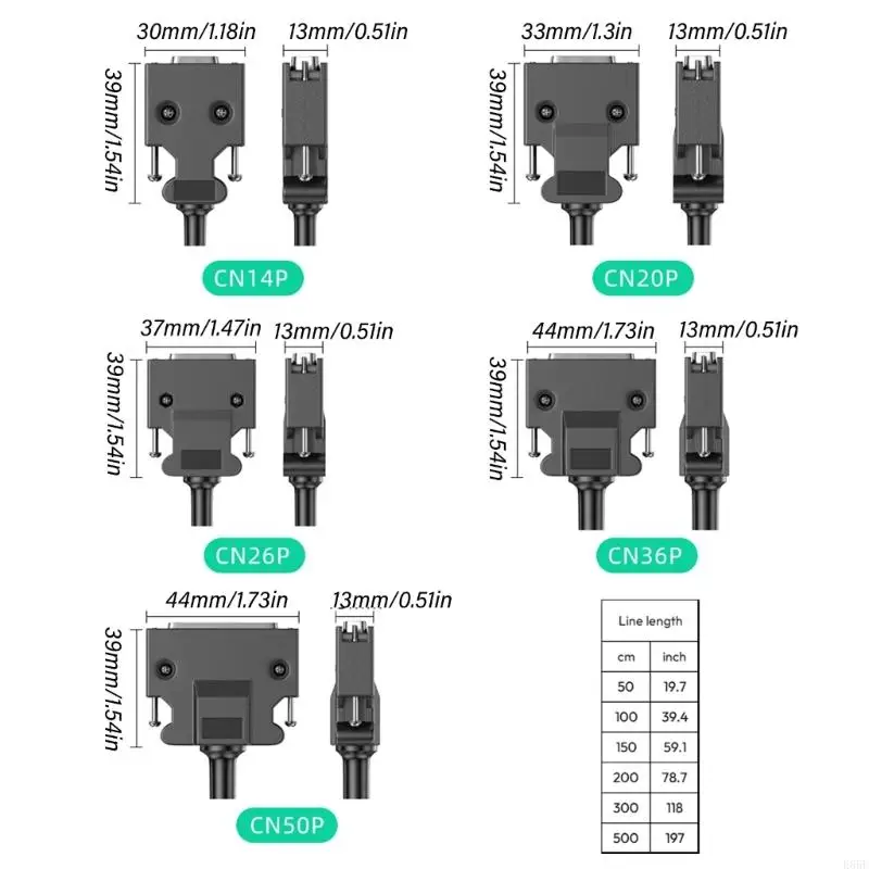 Cable conector SCSI E65E, línea datos, cable señal bloqueo tornillo para uso industrial