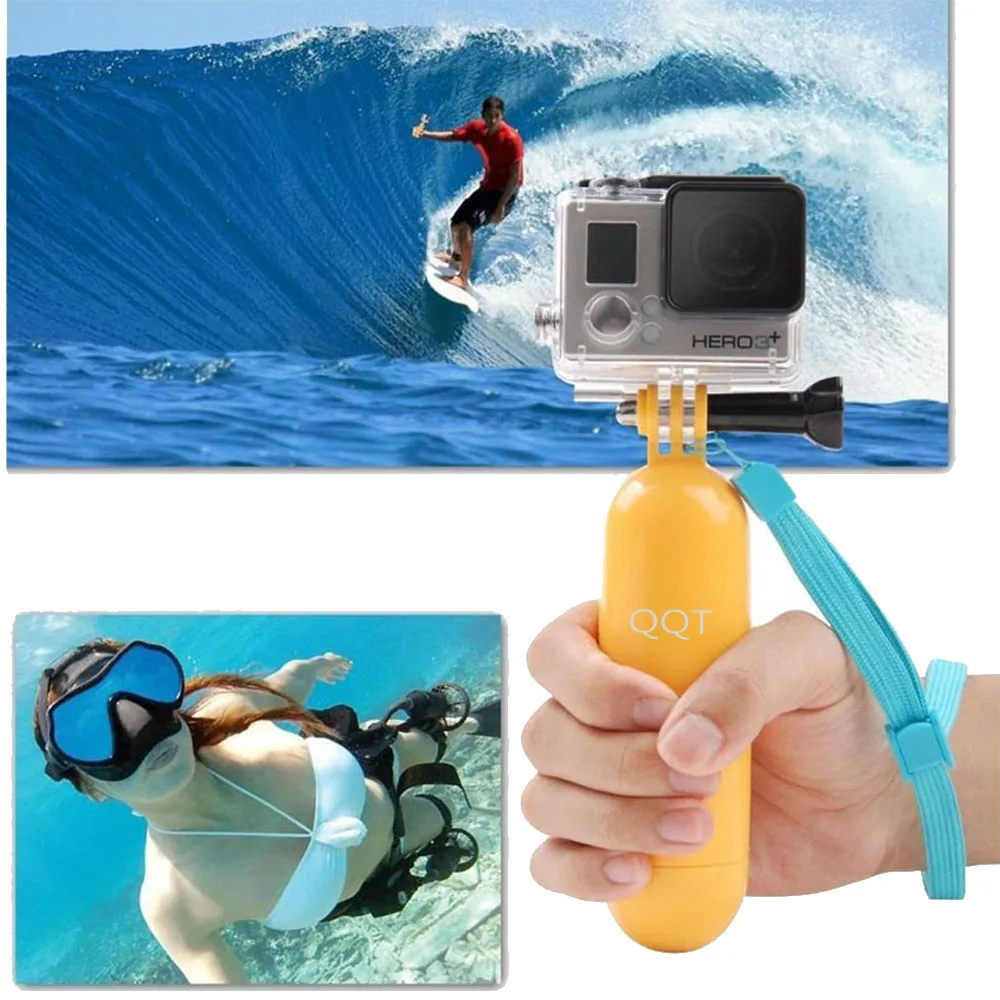 QQT for GoPro Accessories End Round Rod Floating GoPro Hero11 10 9 8 7 6 5 4 3+3 for Xiaomi Yi Sjcam SJ4000 SJ5000 Action Camera