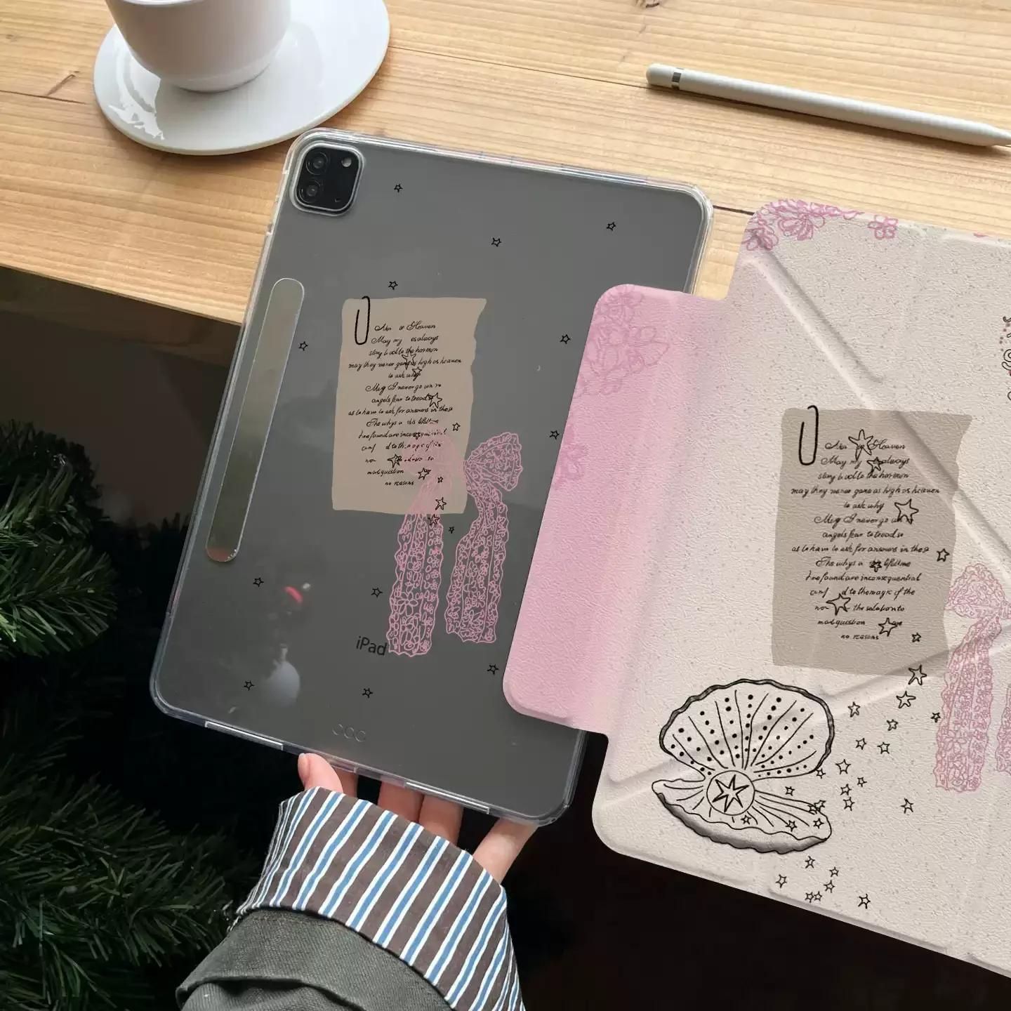 

Чехол-книжка Ins Shell & Bowknot Envel для планшетов iPad Pro 11, 12.9, 13 (M2, M4, M3, M5), а также для iPad 8.3, 9.7, 10.2 (5/6/7/8/9/10/11-го поколений), Air 3, 4, 5, 6
