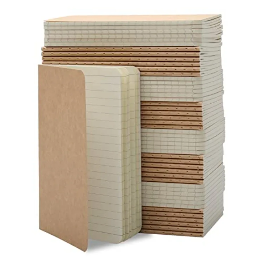 

Pocket Notebook, 48 Pack Softcover Small Notebook for Taking Notes,,30 Sheets, 3-1/2" x 5-1/2", Kraft Brown Cover