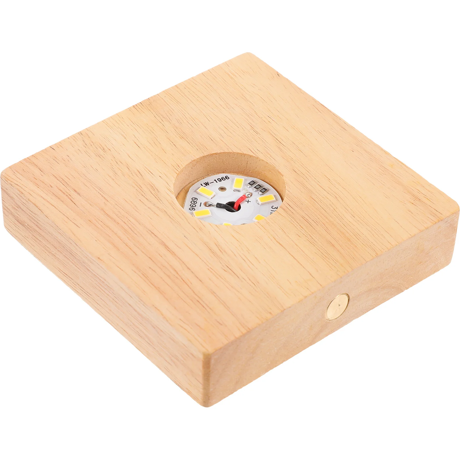 

Cocktail Luminous Coaster LED Night Light 10CM Square Warm Glow Wooden Base Creative Gift Decorative Bar Party Accessory
