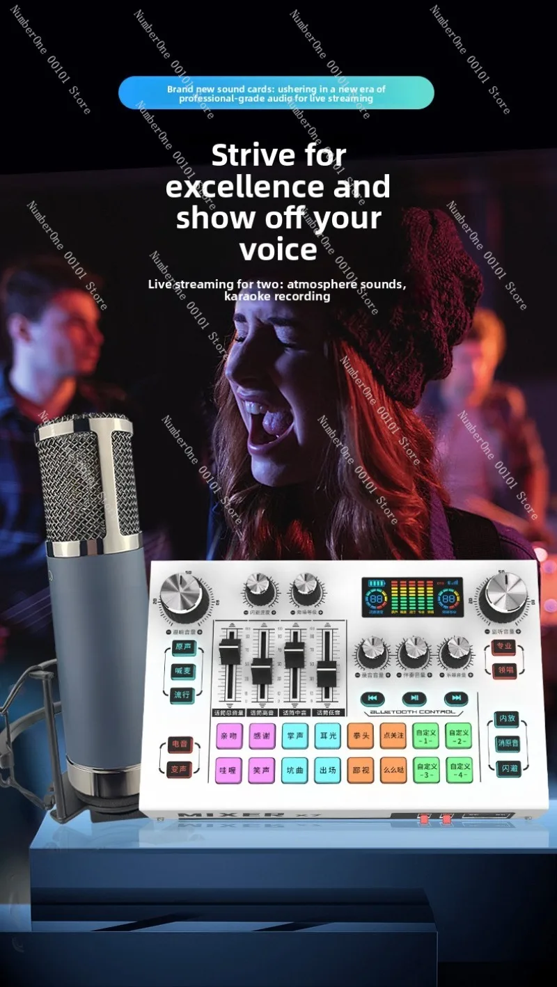 X7 Digitalmixer Soundkarte Live-Soundgeräte Computer Live-Streaming Host Mixer