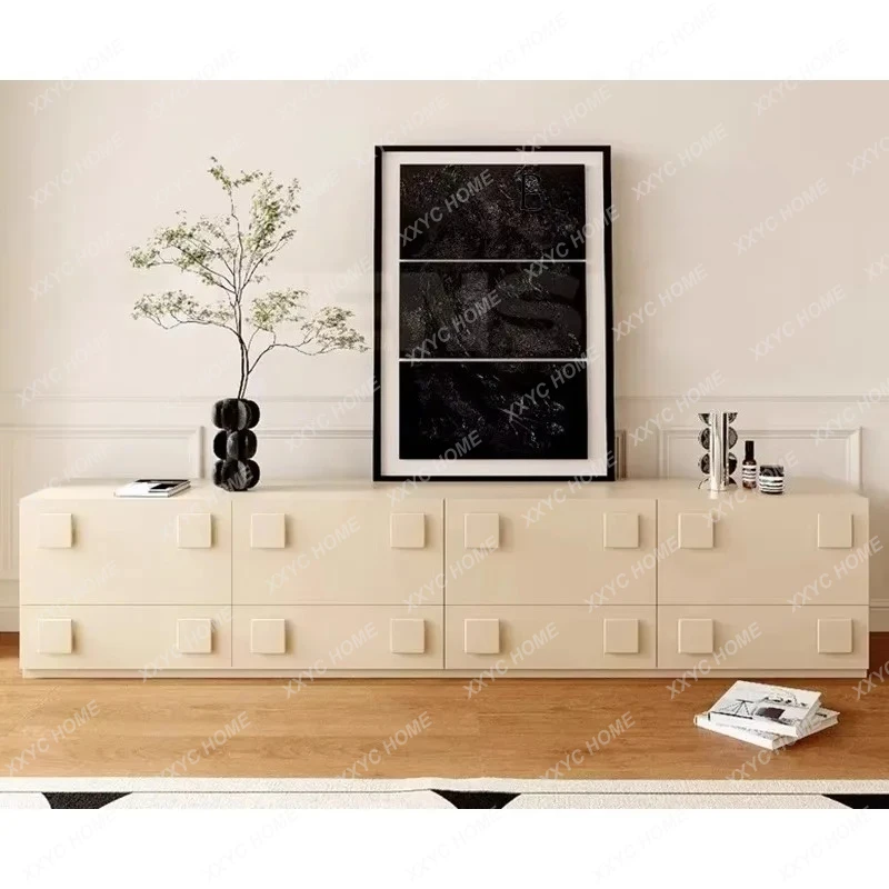 

Cream Style Creative TV Cabinet Simple Modern Master Design Floor Cabinet Medium Antique Small Apartment