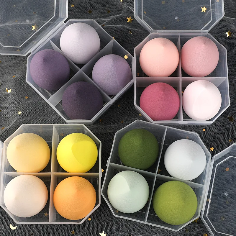 1/4 pçs cosméticos puff pó suave maquiagem fundação esponja beleza compõem ferramentas acessórios gota de água calabash forma chanfrada