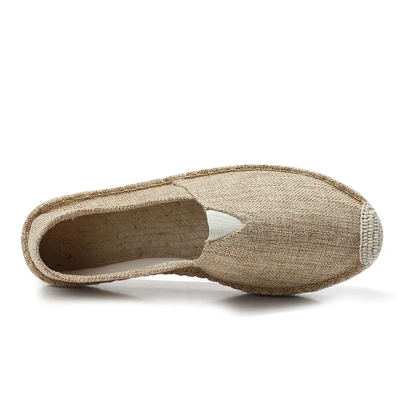 Mann Espadrilles Hanf Leinwand Flache Schuhe Plus Größe Fischer Fahren Schuhe Frauen Nähen Flachs Schuhe Slip auf Loafers Casual