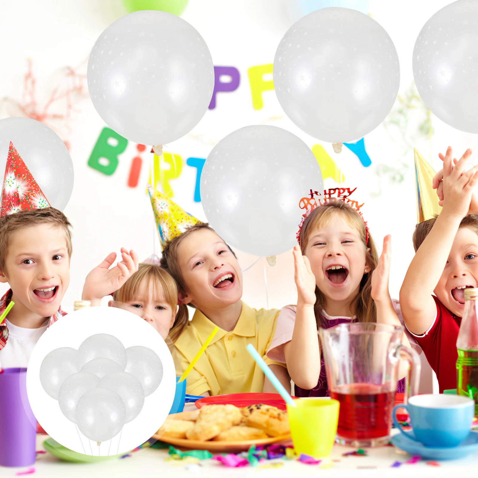 

100 Pcs Sky Balloon Decoration Clear Stars Decorate Party Emulsion Bride Birthday Latex Giant