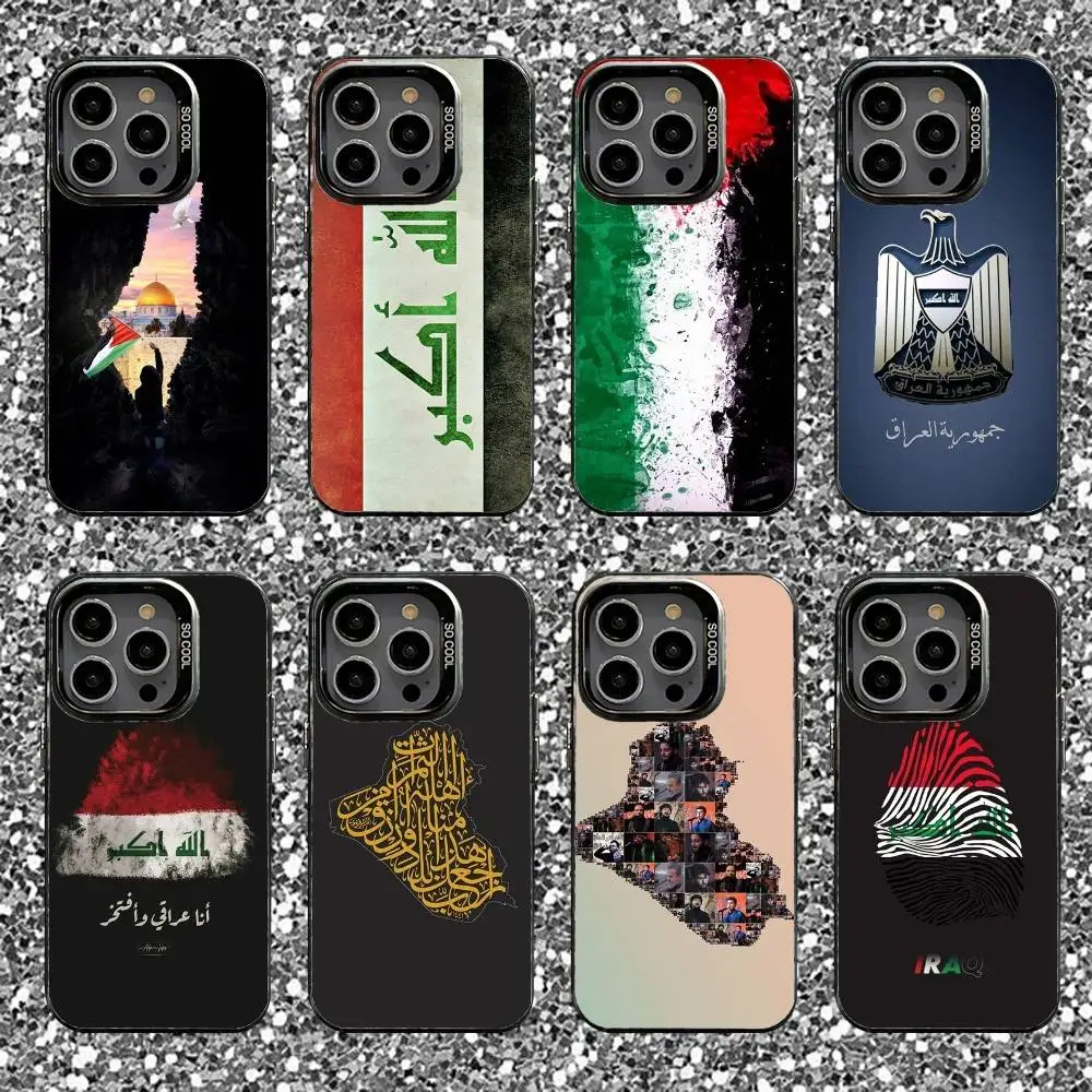 

I-Iraq Flag Nation Phone Case For iPhone 16,15,14,13,12,11,Pro,XS,Max,Plus,Mini,SE Black Candy Matte Shockproof Cover