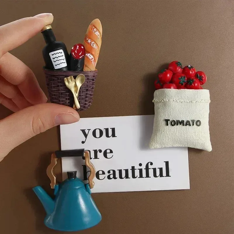 Fuori stock Simulazione Cibo Magnete per frigorifero Magnete in resina carino Adesivo per frigorifero Adesivo magnetico per foto divertente DeOnly phot # R. R.