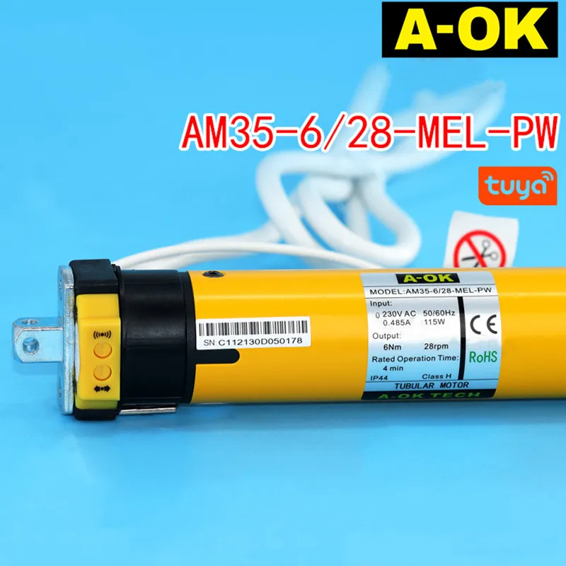 Smart Home A-OK AM35-6/28-MEL-PW Graffiti WIFI Motor Electric Roller Shutter Machine Can be Remotely Controlled ﻿