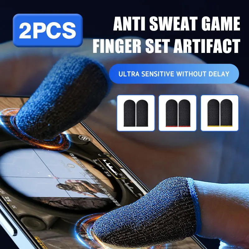 Gants de doigts pour manette de jeu PUBG, anti-rayures, écran tactile sensible, manchon de pouce, accessoires de jeu, sueur verte, nouveau, 2 pièces