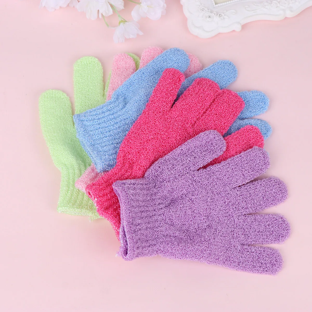 30Pcs Bath Gloves Exfoliating Towel Glove Type Shower Brush for Dull Dry Skin Removal Dust Oil Back Scrubbing All Gender Body