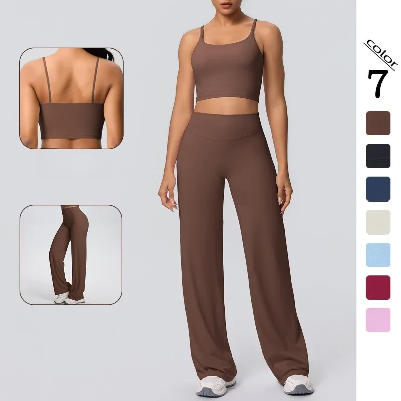 

Женский бесшовный комплект для йоги из 2 предметов, спортивный костюм для бега на открытом воздухе, жилет для фитнеса, спортивные штаны, спортивная одежда, костюм для поднятия бедер с высокой талией