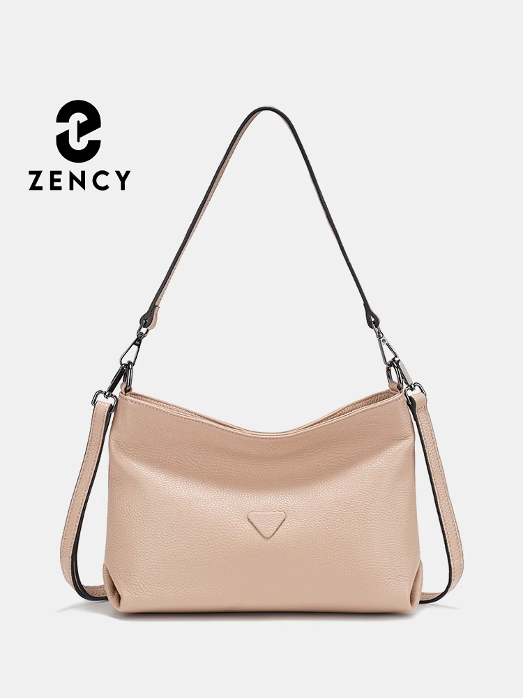 

Новая летняя сумка Zency из натуральной кожи, большая вместительная женская сумка через плечо с отстегивающимся длинным ремнем, простой дизайнерский стиль