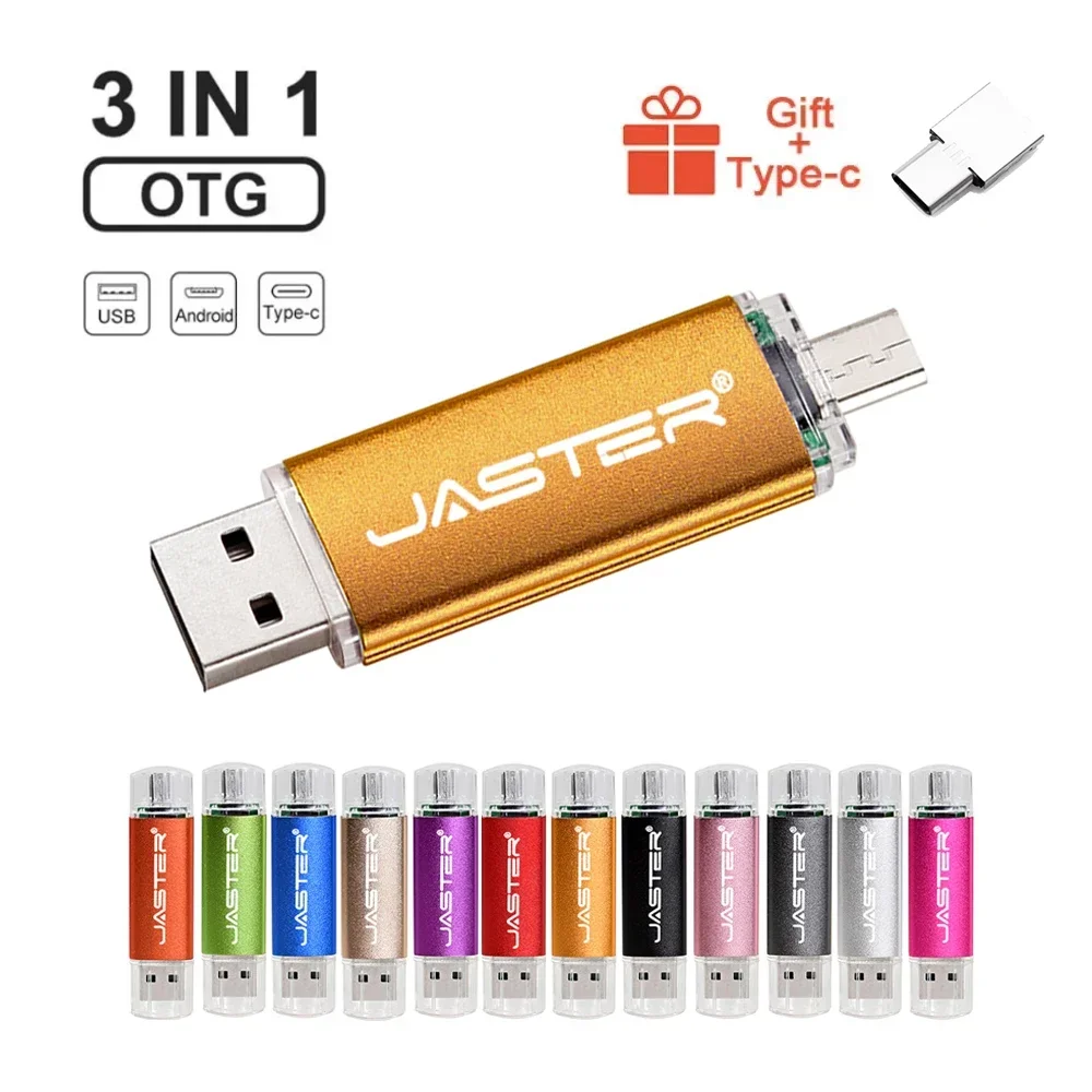 Micro USB Stick OTG USB Flash Drive for Android Phone Free Type-c Adapters Pen Drive 64GB Free Key Chain Pendrive Creative Gifts