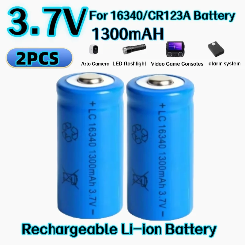 1-20PCS 3.7V 1300mAh 16340 CR123A Oplaadbare Li Batterijen en Voor LED Zaklamp Laser pen Voor 16340 CR123A Batterij - afbeelding 1