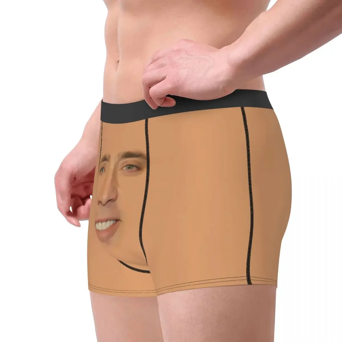 Sexy Male Sexy Nicolas Cage Full Face Underwear Funny Meme Boxer Briefs Men Breathable Shorts Panties Underpants