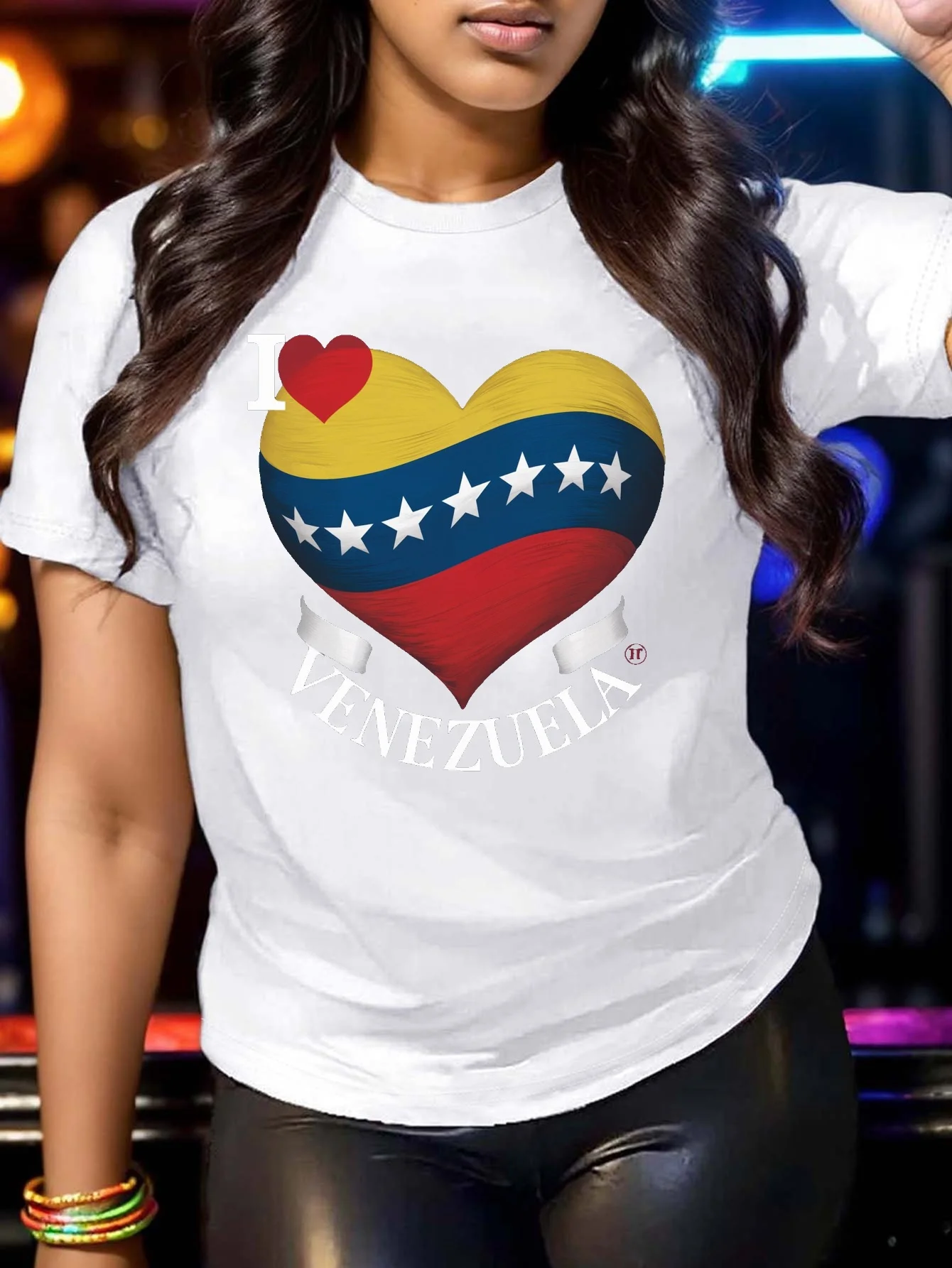 Vibrant Venezuela heart pure cotton women's T-shirt comfort fit