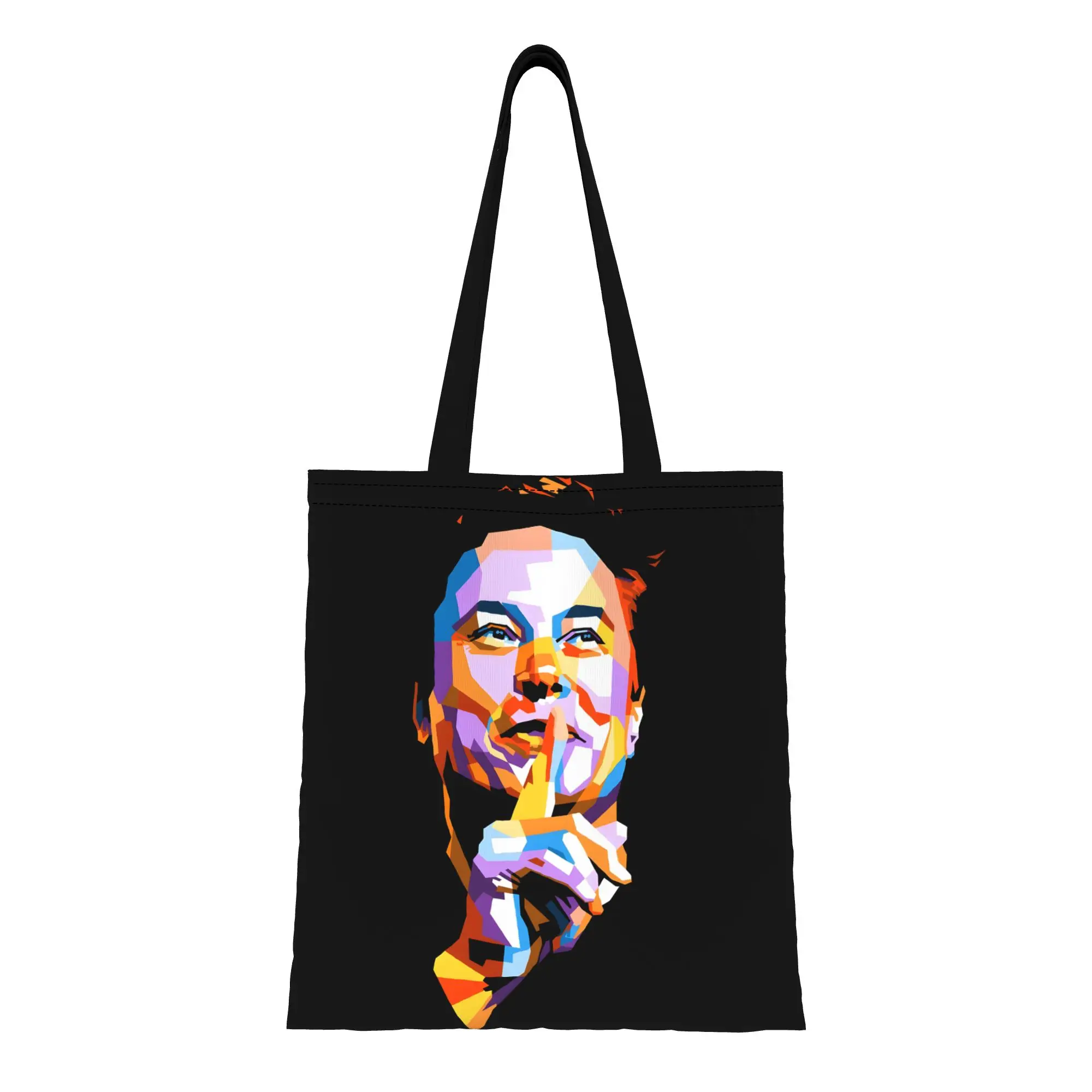 1PC Large Capacity Mars Dreamer Musks Space Dreamer Canvas Tote Bag Foldable Chic Pattern No Closed Design