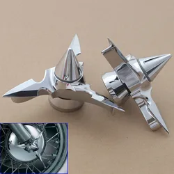 Motorcycle Chrome Spinning Blade Axle Caps Cover Front Axle Nut Cover Kit For Harley Sportster Touring Softail Dyna Accessories