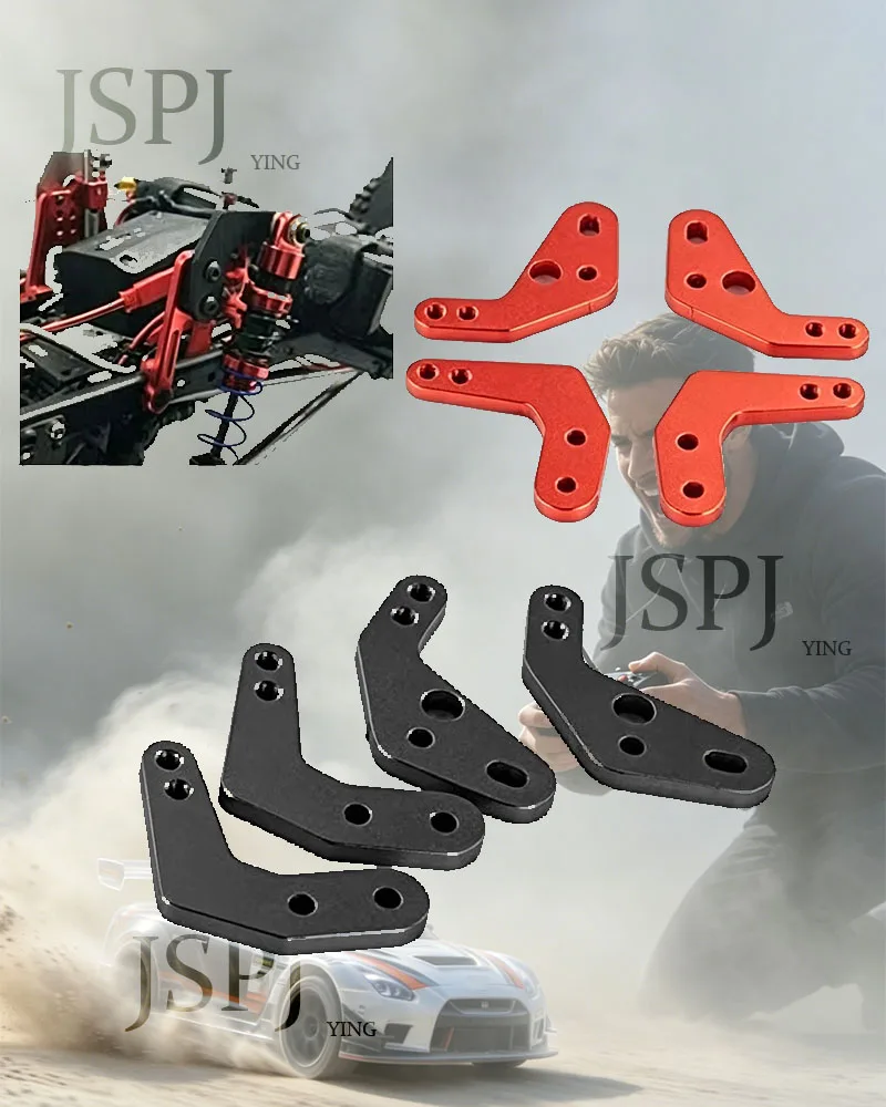 4Pcs Reinforced Metal Shock Absorber Tower Brackets for 1/10 Axial SCX10 II 90046 RC Off-Road Crawler Replacement Parts