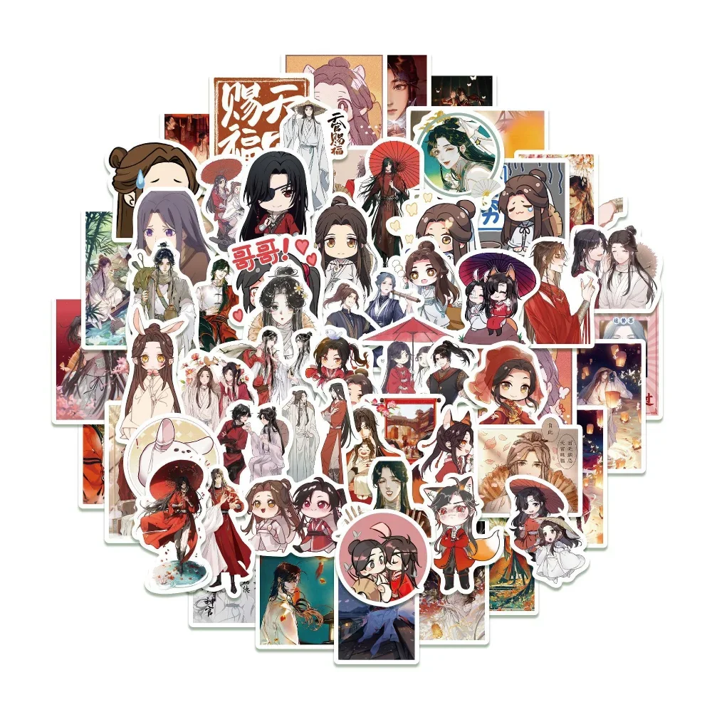 Pegatina decorativa de Anime Heaven Blessing, Tian Guan Ci Fu, diario, álbum de recortes, papelería, etiquetas adhesivas, 10/50/65/56 piezas
