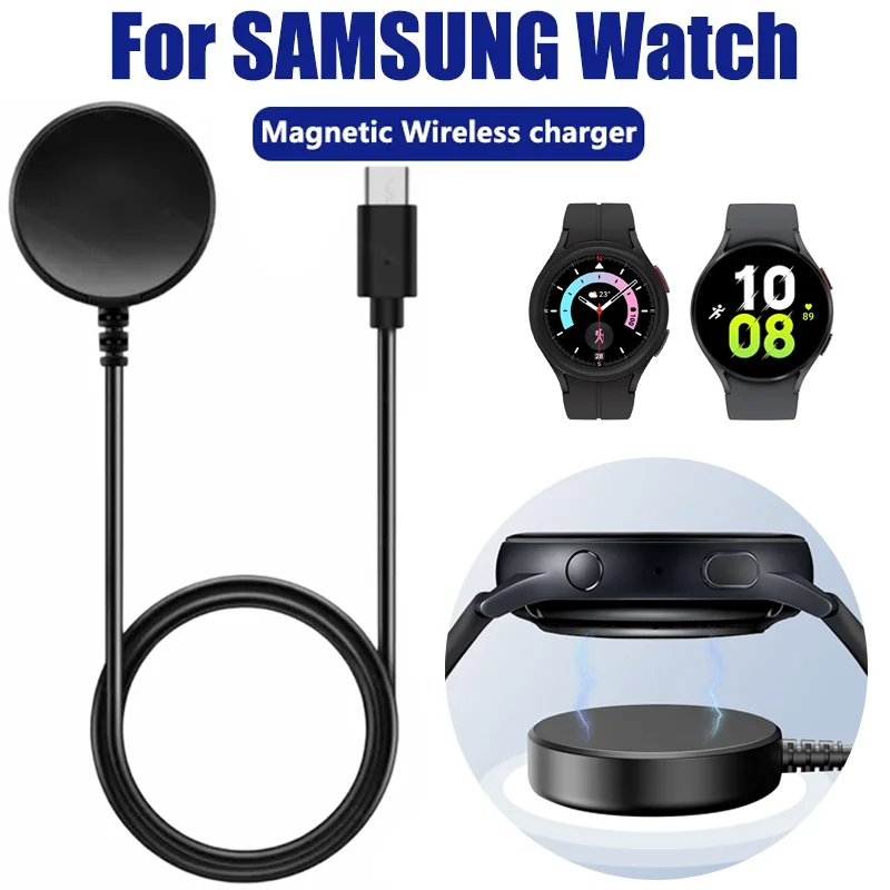 Cargador inalámbrico de reloj magnético, Cable USB portátil, estación de carga rápida para Samsung Galaxy Watch 8/7/6/5pro/5/4/3 Active 2