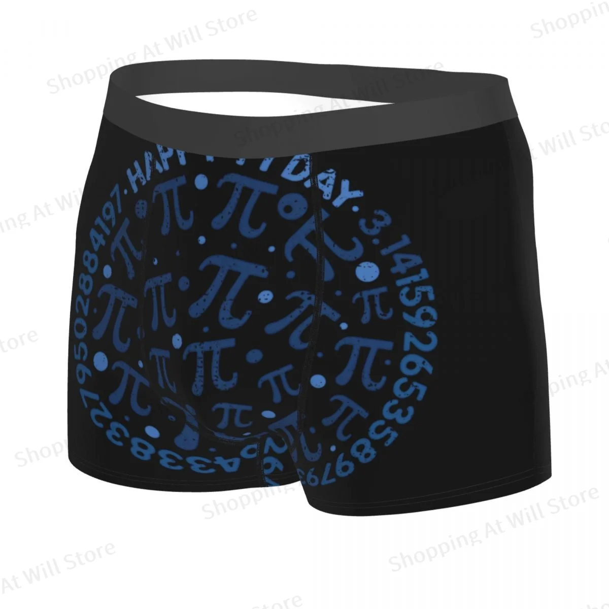 Happy Pi Day March 14th Distressed Round Design Men Boxer Briefs Highly Breathable Underwear Top Quality Print Shorts