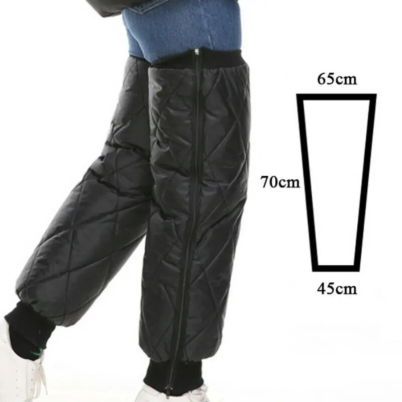 Women Men Winter Cycling Leg Warmers Waterproof Plus Velvet Padded Quilted Lined Knee Pads Riding Cold Protective Knee Guard