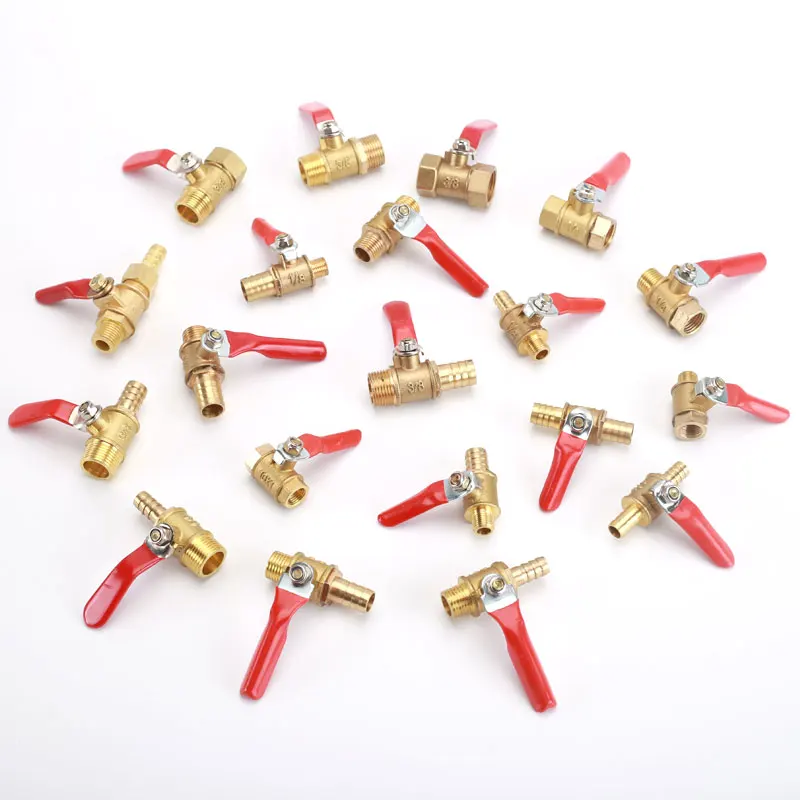 Kula z mosiądzu zawór żeński gwint męski 1/8 "1/4" 3/8 "1/2" BSP złącze typu Pagoda 6/8/10/12mm króciec do węża złącze miedziane zawór oleju gazowego wody